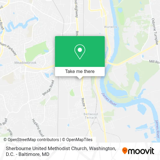 Sherbourne United Methodist Church map