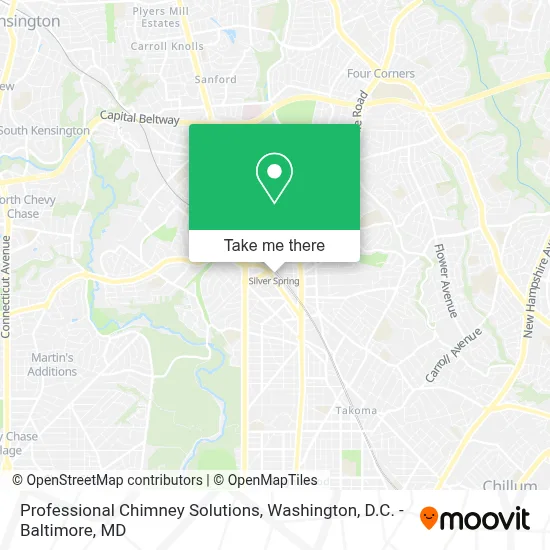 Professional Chimney Solutions map