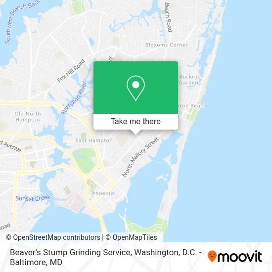 Beaver's Stump Grinding Service map