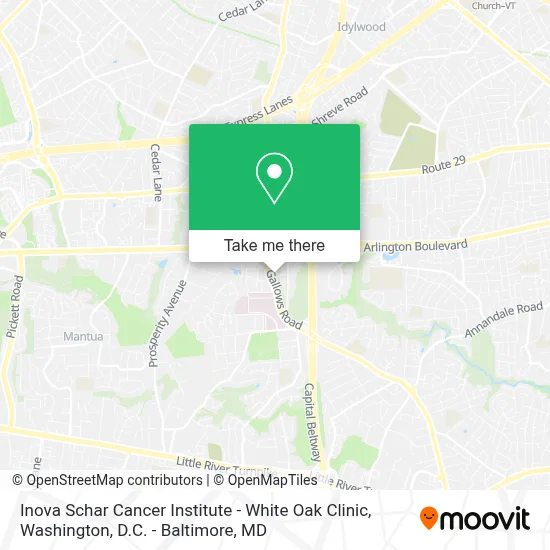 Inova Schar Cancer Institute - White Oak Clinic map