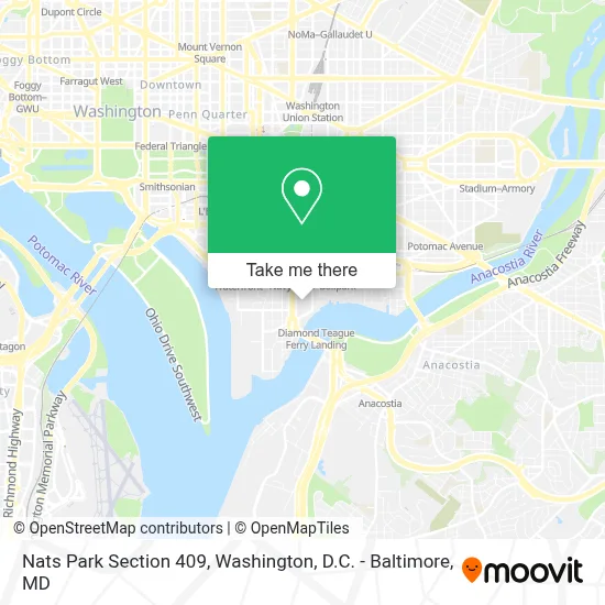 Nats Park Section 409 map