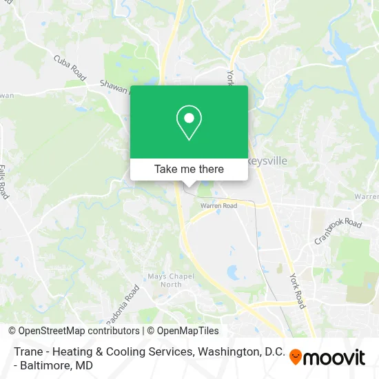 Trane - Heating & Cooling Services map