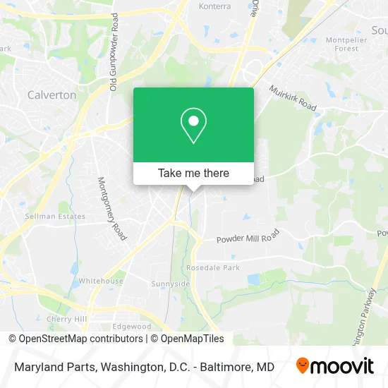 Maryland Parts map