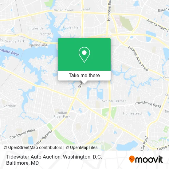 Tidewater Auto Auction map