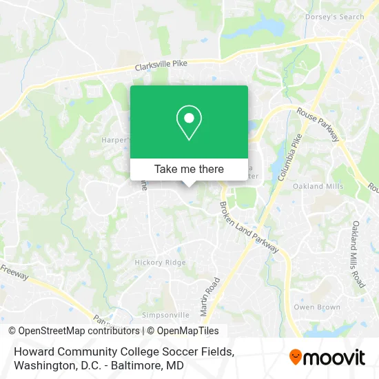 Howard Community College Soccer Fields map