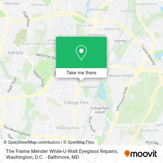 The Frame Mender While-U-Wait Eyeglass Repairs map