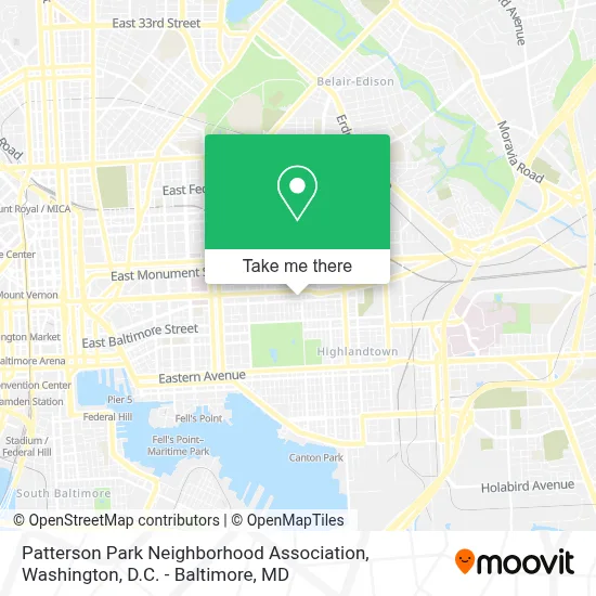 Patterson Park Neighborhood Association map