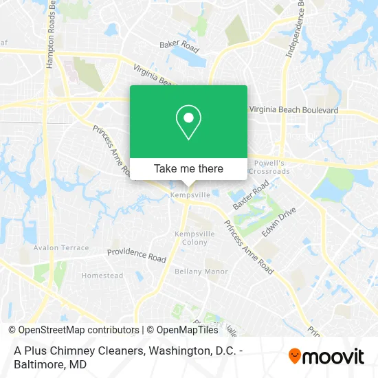 A Plus Chimney Cleaners map