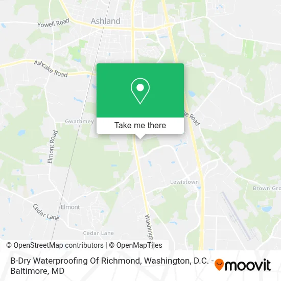 B-Dry Waterproofing Of Richmond map