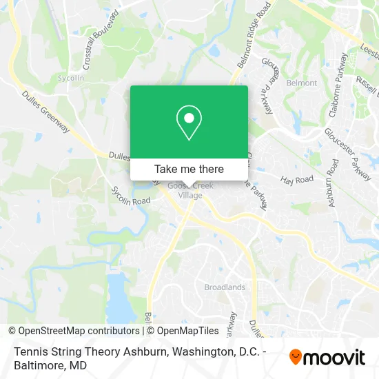 Tennis String Theory Ashburn map