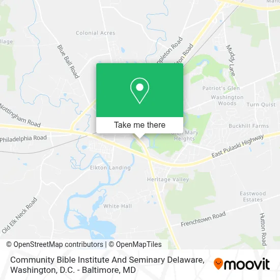 Community Bible Institute And Seminary Delaware map