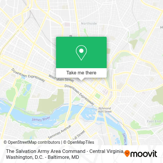 The Salvation Army Area Command - Central Virginia map