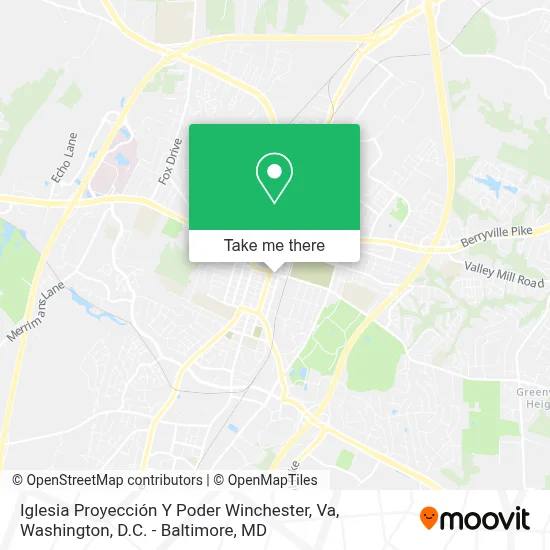 Iglesia Proyección Y Poder Winchester, Va map