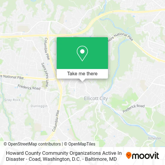 Howard County Community Organizations Active In Disaster - Coad map