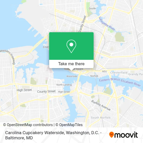 Carolina Cupcakery Waterside map