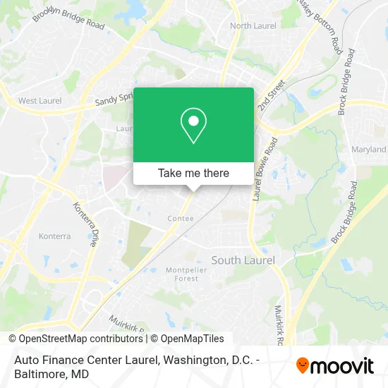 Auto Finance Center Laurel map