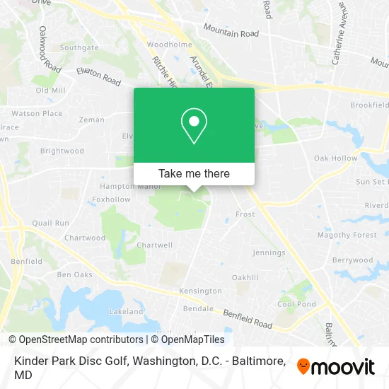 Kinder Park Disc Golf map