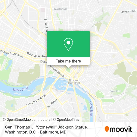 Gen. Thomas J. "Stonewall" Jackson Statue map