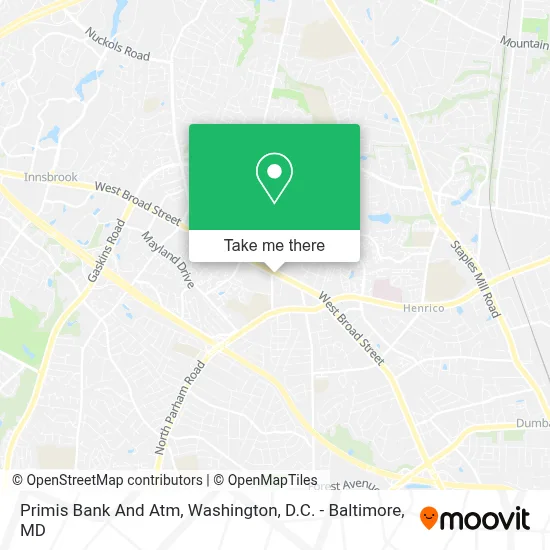 Primis Bank And Atm map