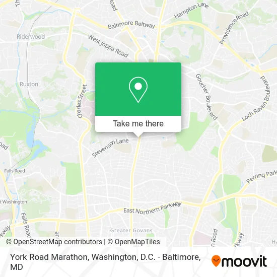 York Road Marathon map