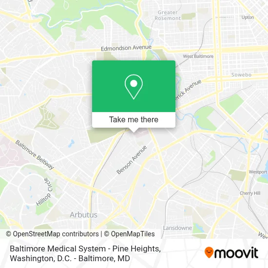 Baltimore Medical System - Pine Heights map