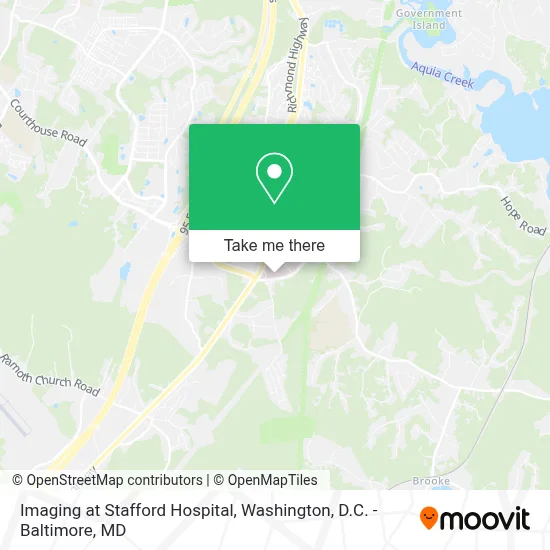 Imaging at Stafford Hospital map