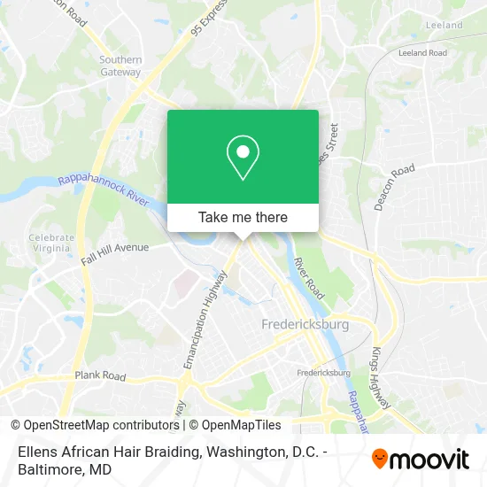 Ellens African Hair Braiding map
