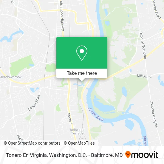 Tonero En Virginia map