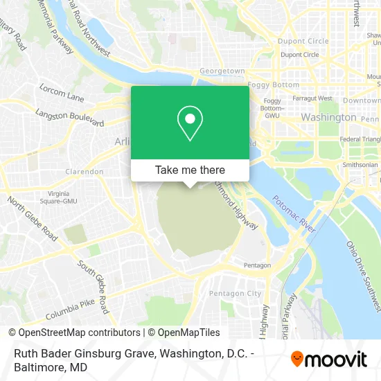 Ruth Bader Ginsburg Grave map