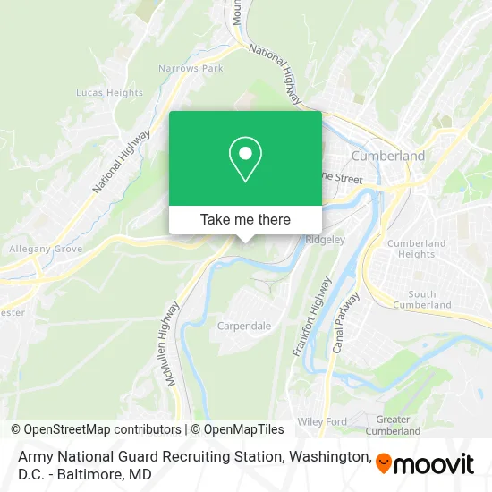 Army National Guard Recruiting Station map