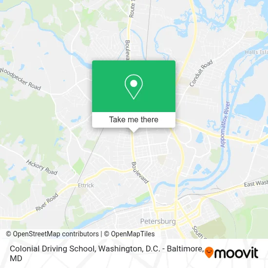 Colonial Driving School map