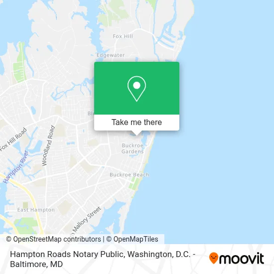 Hampton Roads Notary Public map