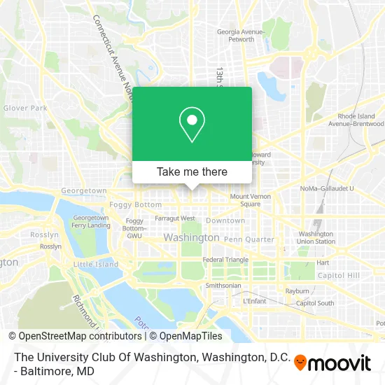 The University Club Of Washington map
