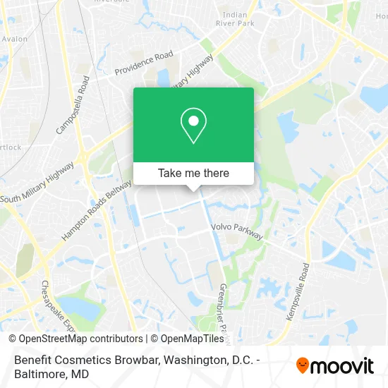 Benefit Cosmetics Browbar map