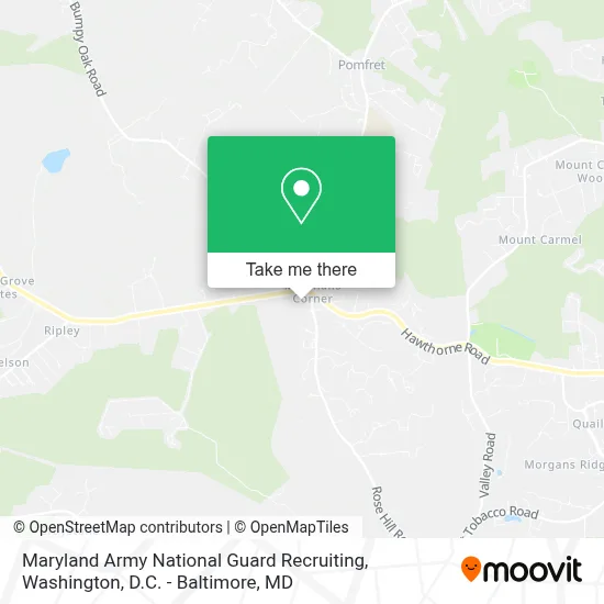 Maryland Army National Guard Recruiting map
