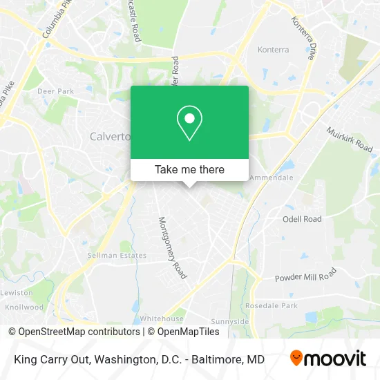 King Carry Out map