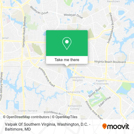 Valpak Of Southern Virginia map