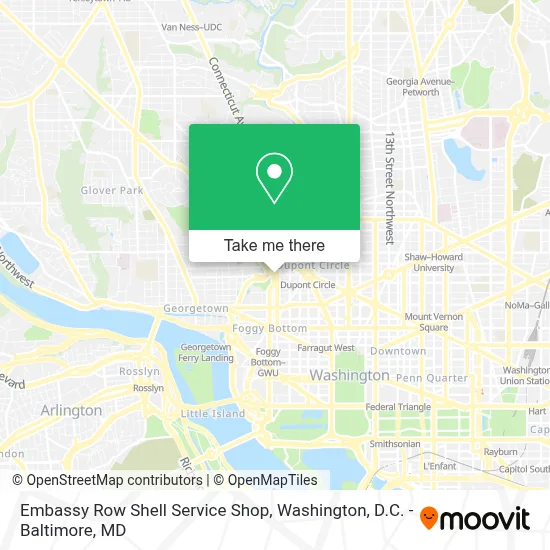 Embassy Row Shell Service Shop map