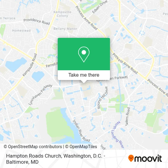 Hampton Roads Church map