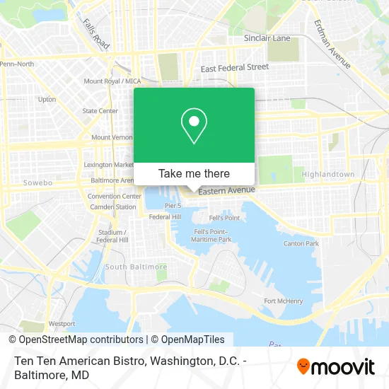 Ten Ten American Bistro map