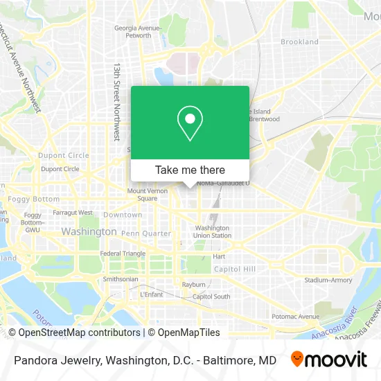 Pandora Jewelry map