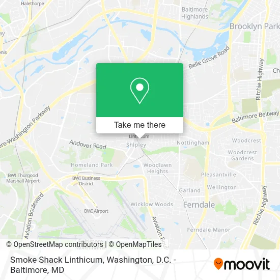 Smoke Shack Linthicum map