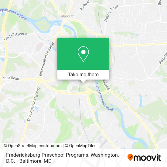 Fredericksburg Preschool Programs map