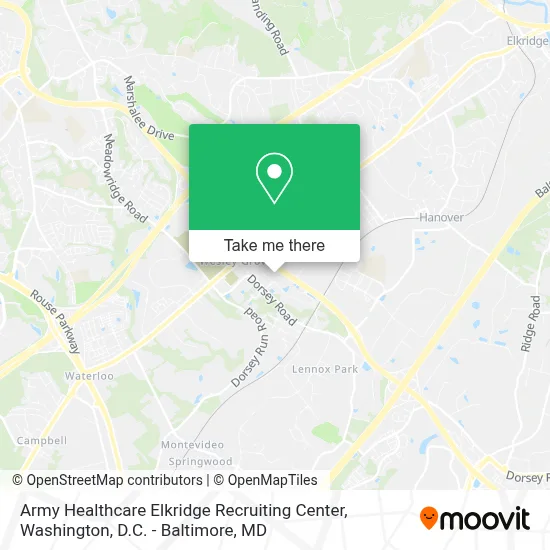 Army Healthcare Elkridge Recruiting Center map