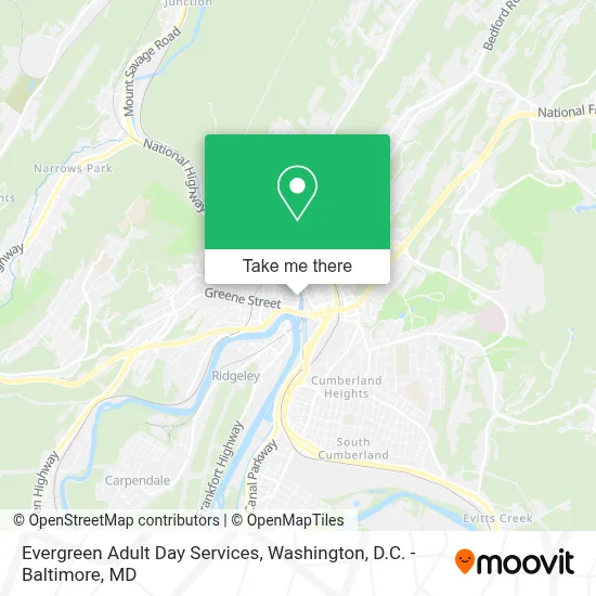 Evergreen Adult Day Services map