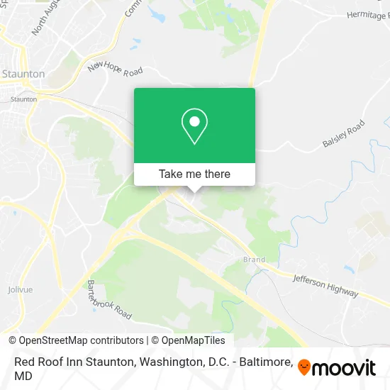 Red Roof Inn Staunton map