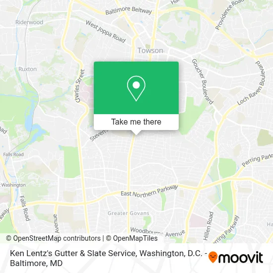 Ken Lentz's Gutter & Slate Service map