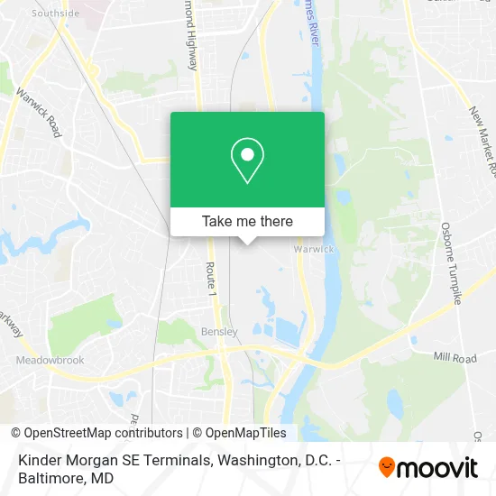 Kinder Morgan SE Terminals map