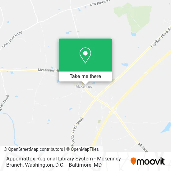 Appomattox Regional Library System - Mckenney Branch map