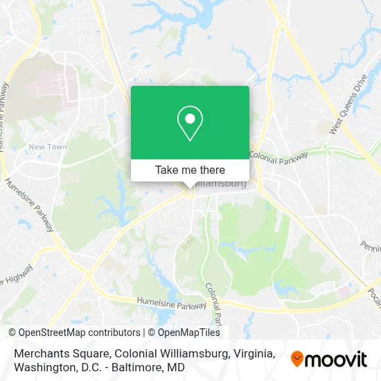Merchants Square, Colonial Williamsburg, Virginia map